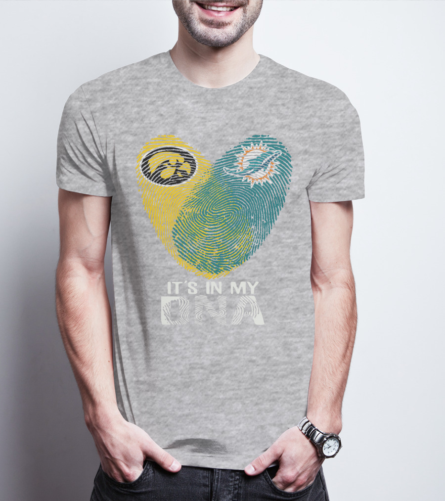 Miami Dolphins Iowa Hawkeyes It's In My Dna T-Shirt