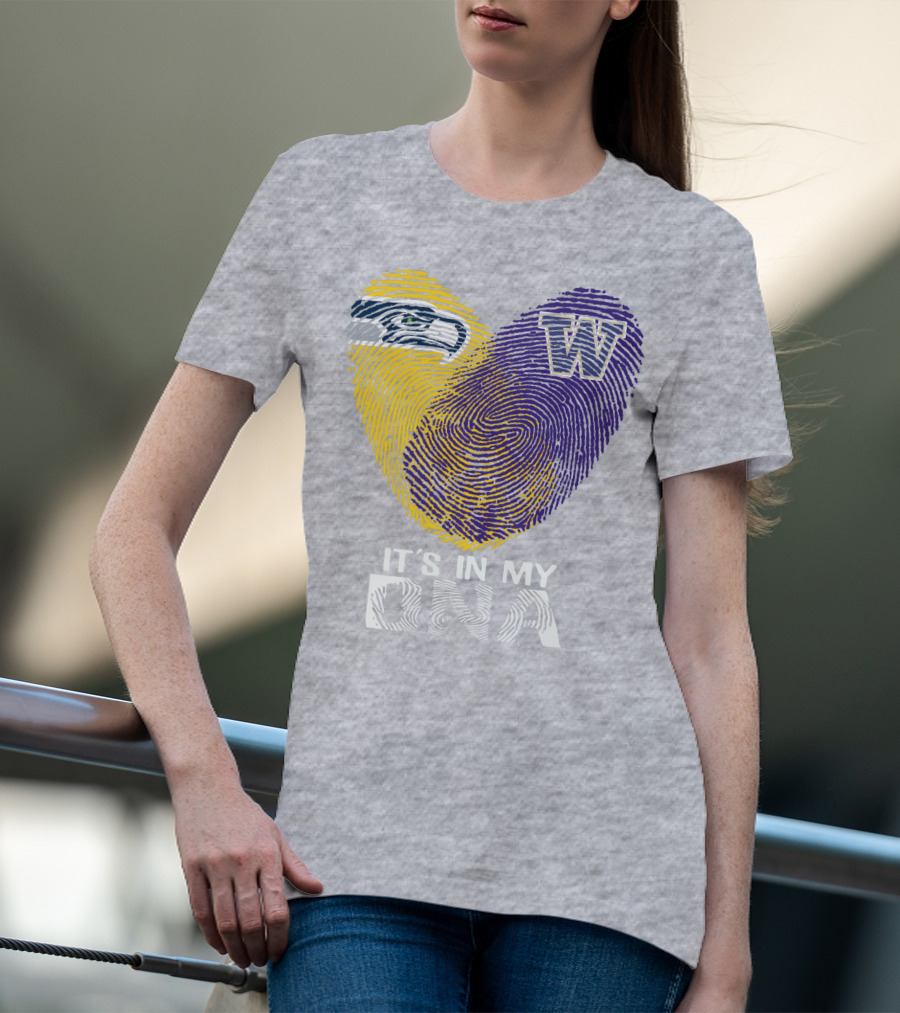 Seattle Seahawks Washington Huskies It's In My Dna T-Shirt