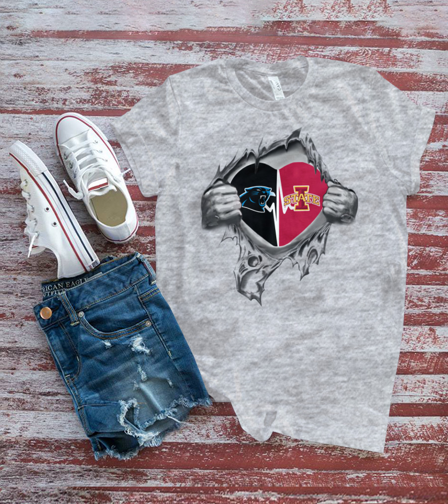 Iowa State Cyclones Carolina Panthers Heart T-Shirt