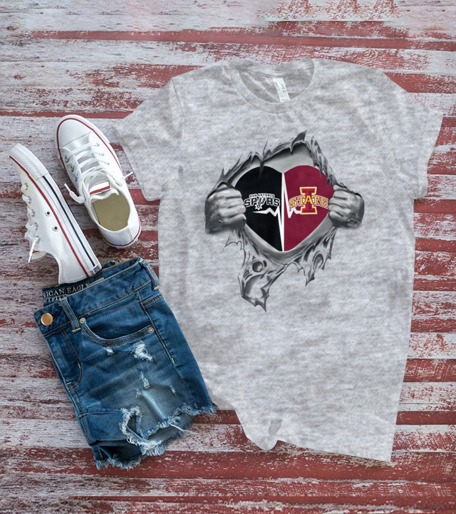 San Antonio Spurs Iowa State Heart T-Shirt