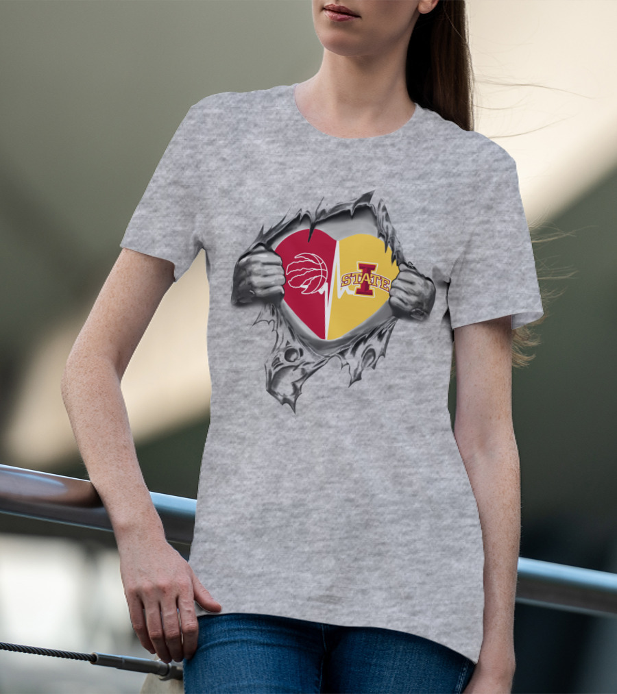 Iowa State Toronto Raptors Heart T-Shirt
