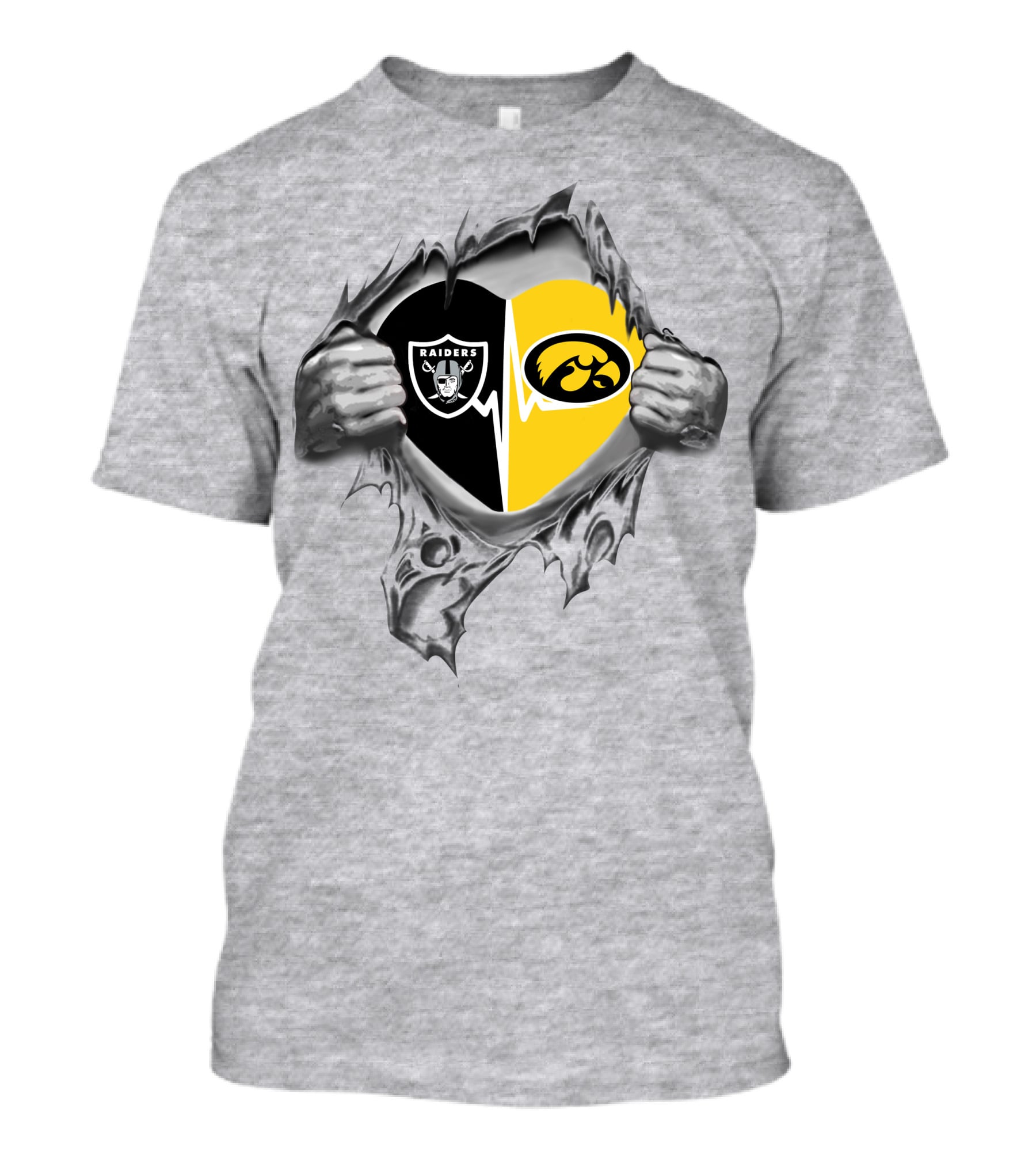 Oakland Raiders Hawkeyes Heart T-Shirt
