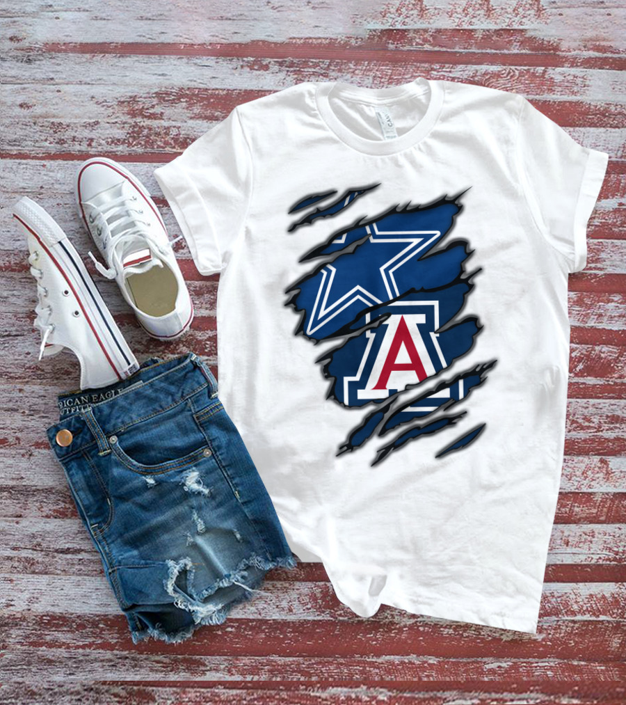 Dallas Cowboys Arizona Wildcats Torn Ripped Claw T-Shirt