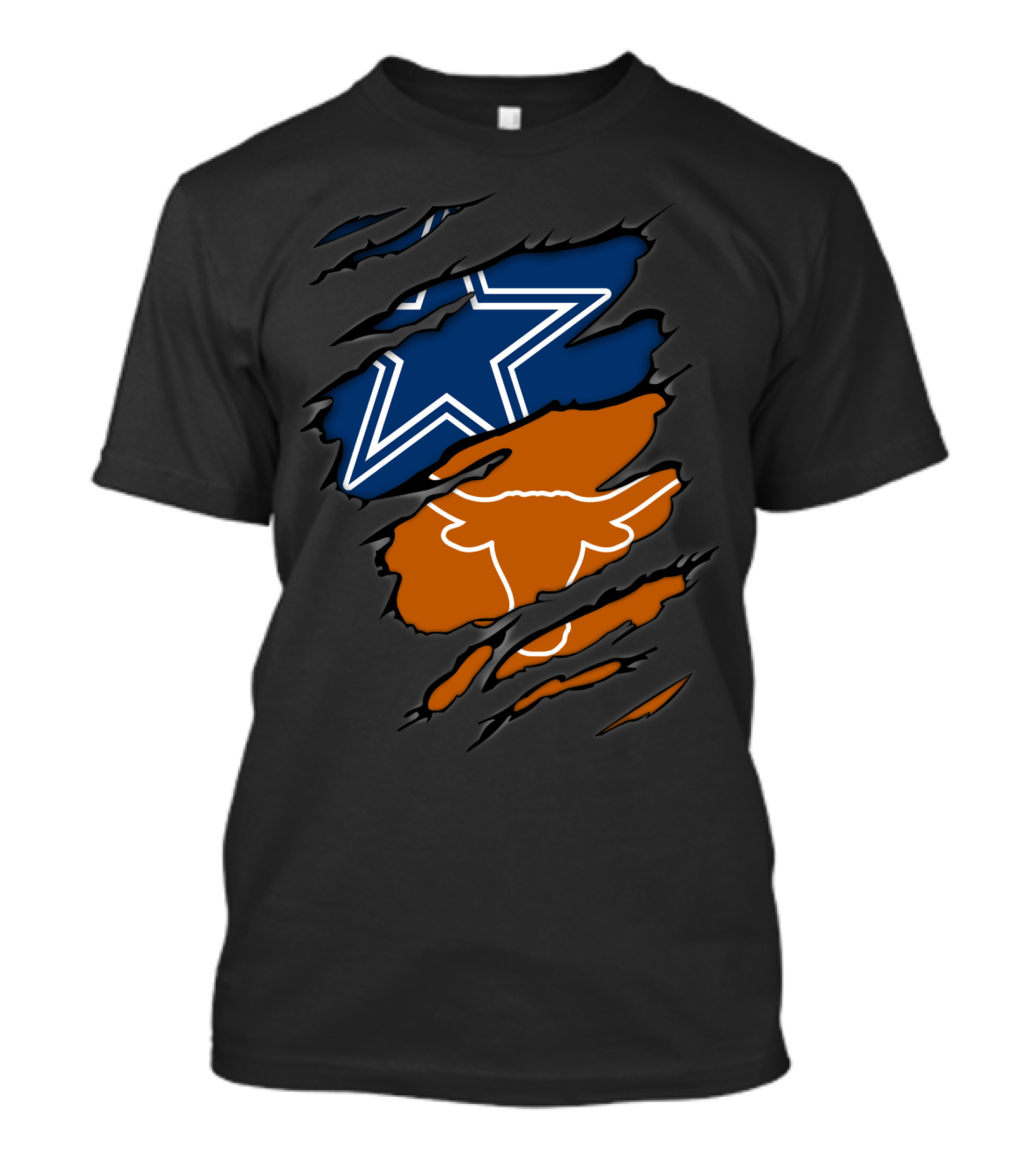 Dallas Cowboys Texas Longhorns Ripped T-Shirt