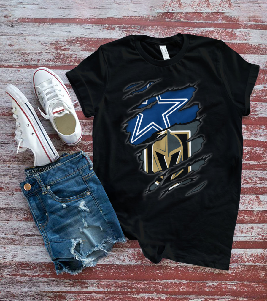 Dallas Cowboys Vegas Golden Knights Fan Crossover T-Shirt
