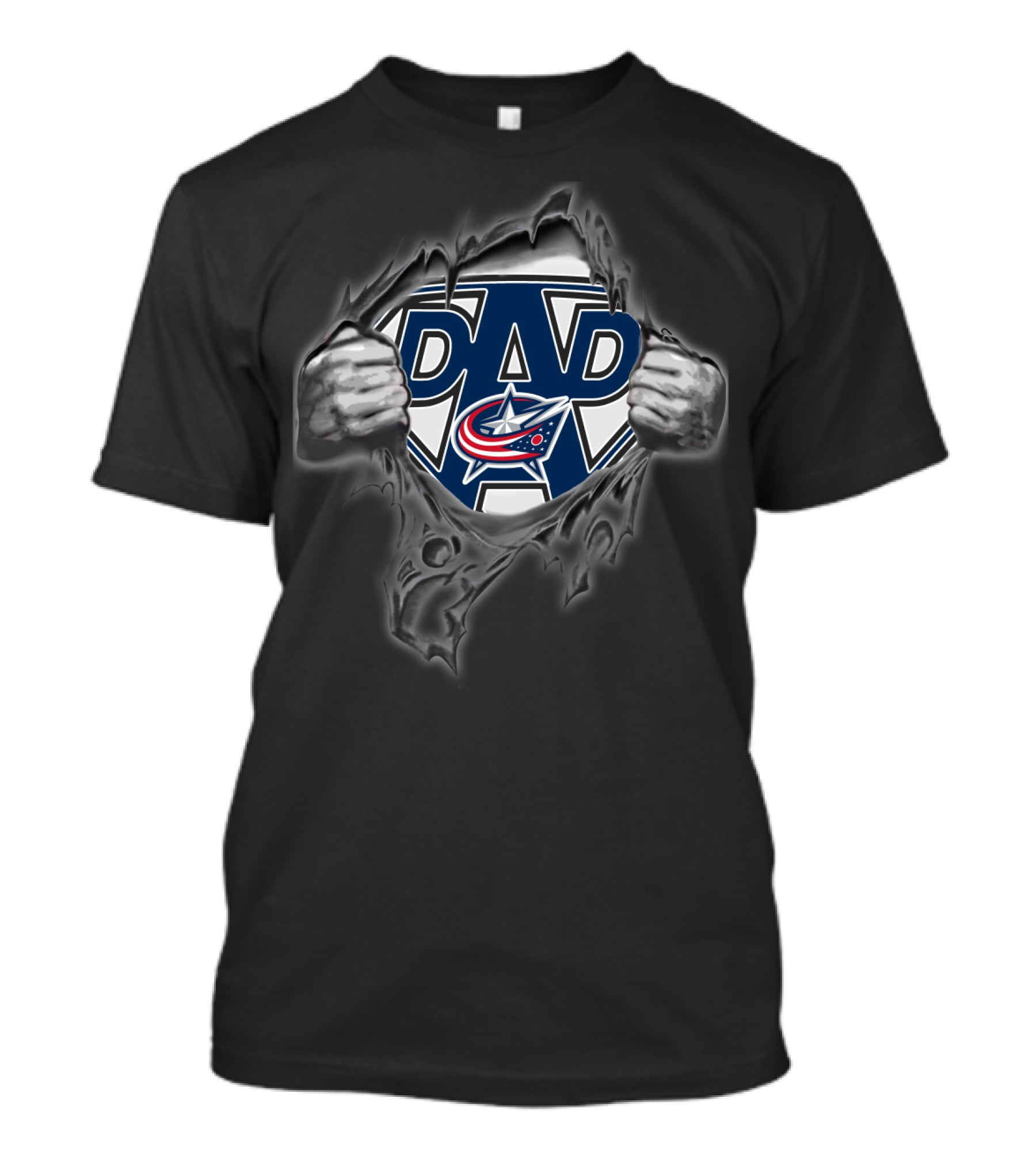 Columbus Blue Jackets Super Dad Hero T-Shirt