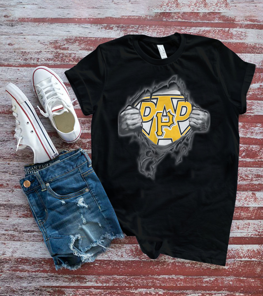 Pittsburgh Pirates Dad Superhero Emblem T-Shirt
