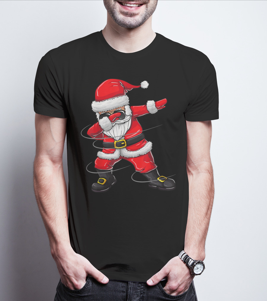 Christmas Dabbing Santa Boy Girl Santa Dab Pose T-Shirt