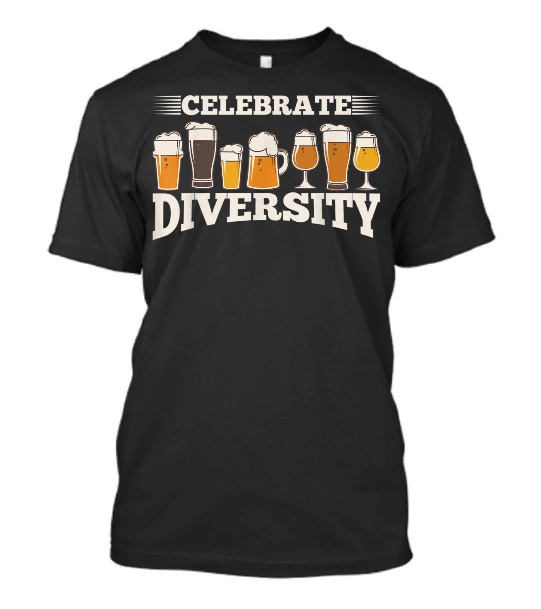 Celebrate Diversity Beer Variety Glasses T-Shirt