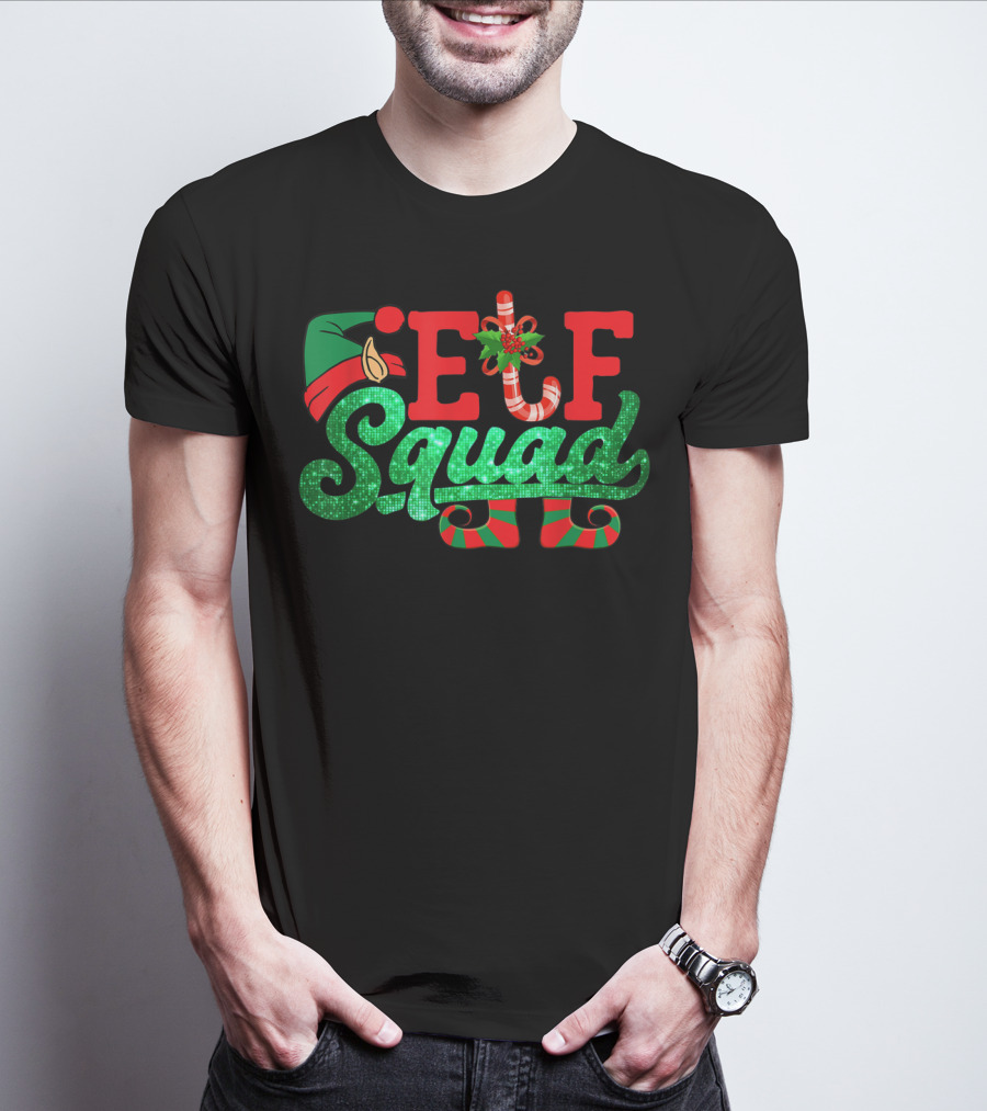 Elf Squad Funny Family Matching Christmas Holiday T-Shirt