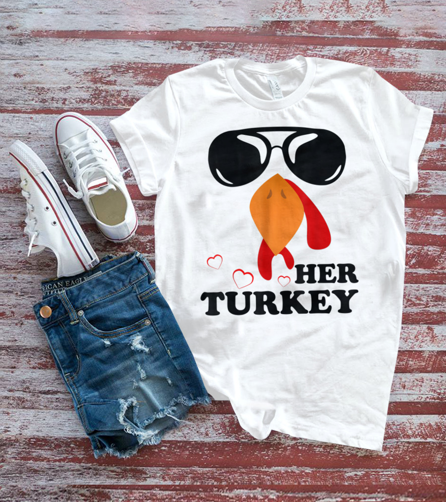 Her Turkey Funny Men's Matching Thanksgiving T-Shirt