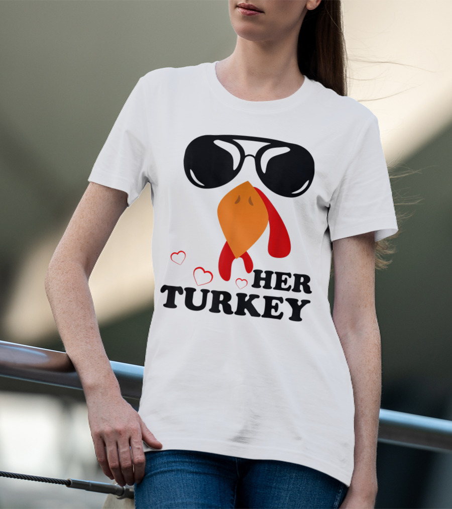 Her Turkey Funny Men's Matching Thanksgiving T-Shirt