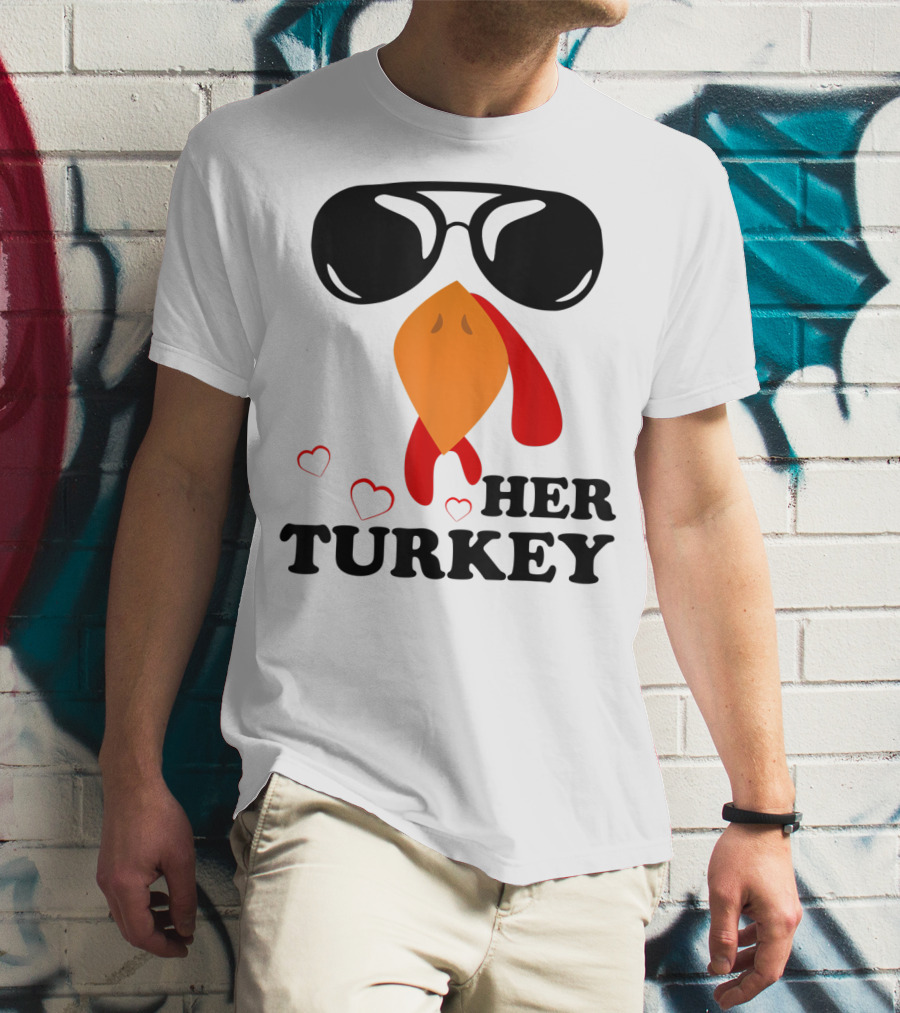 Her Turkey Funny Men's Matching Thanksgiving T-Shirt