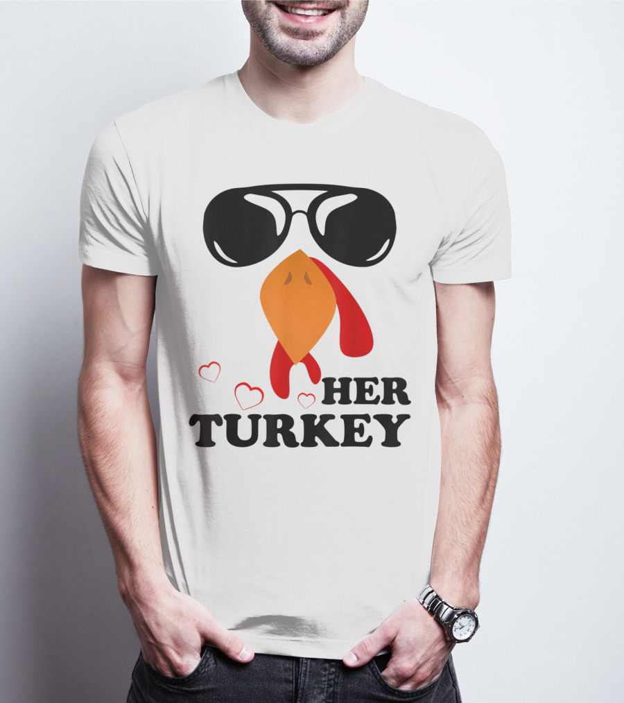 Her Turkey Funny Men's Matching Thanksgiving T-Shirt