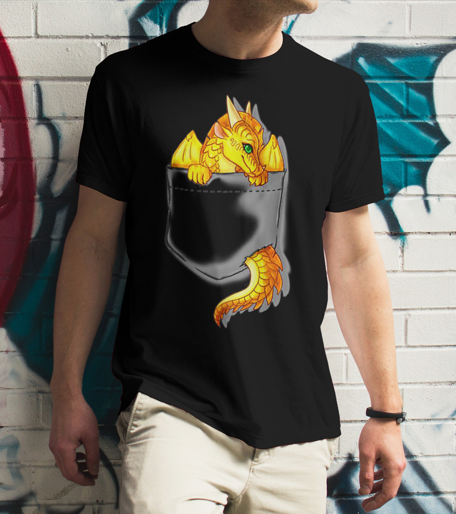 Wings Of Fire Pocket Sunny Dragon Bright Gold Character T-Shirt