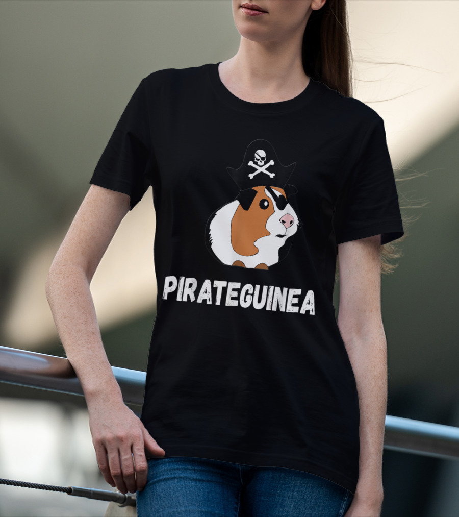 PIRATEGUINEA Captain Guinea Pigs Sails Of Sea Skeleton Pets T-Shirt