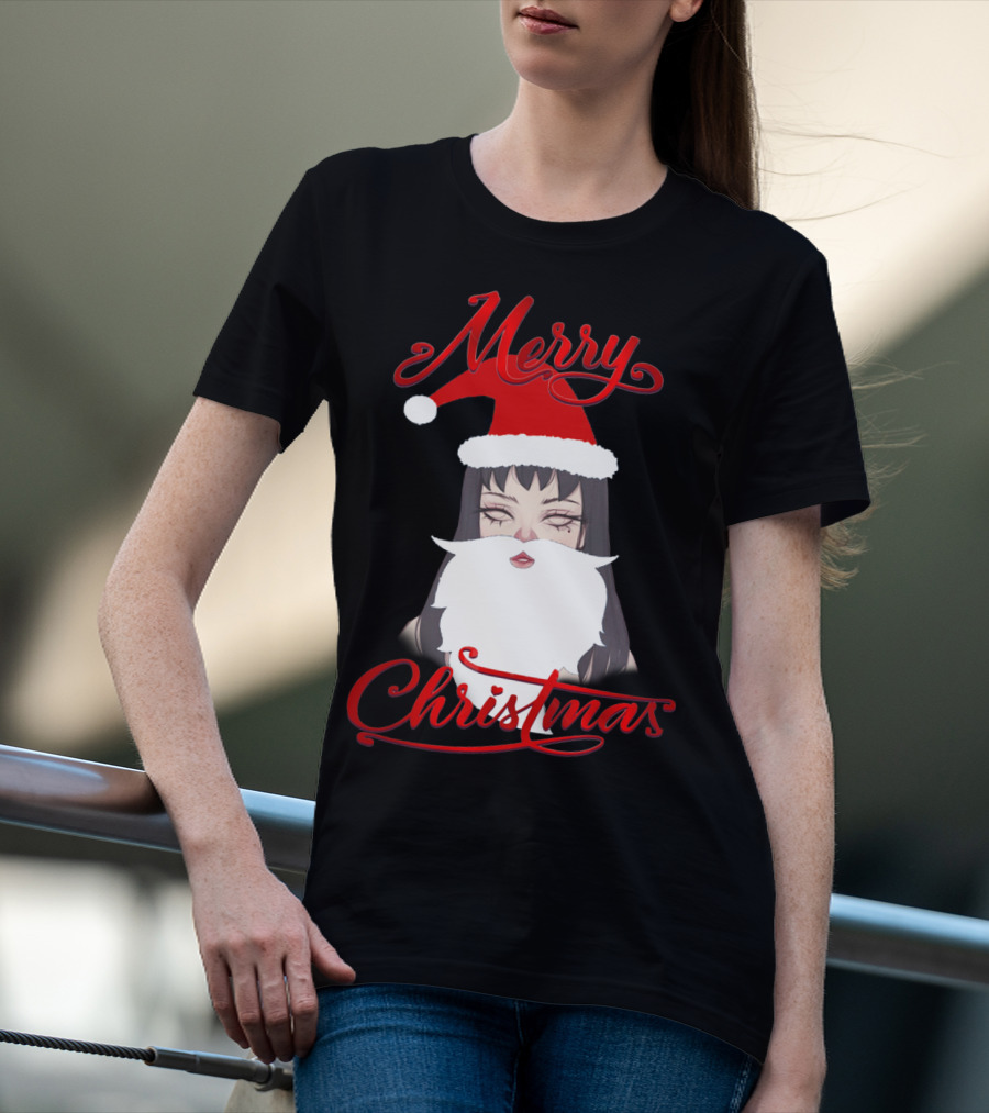Merry Christmas Uzumaki Kirie Goshima Manga Santa Hat And Beard T-Shirt