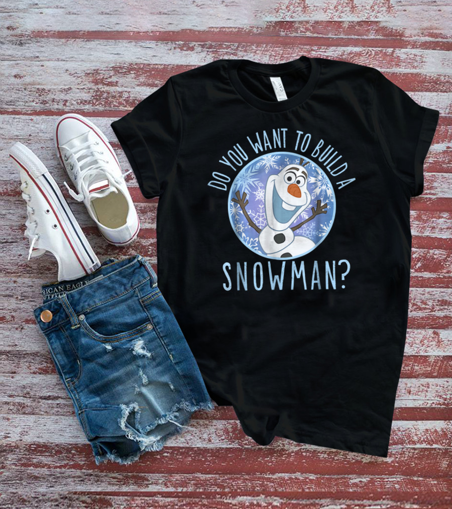 Disney Frozen Olaf Do You Want To Build A Snowman Snowflakes T-Shirt