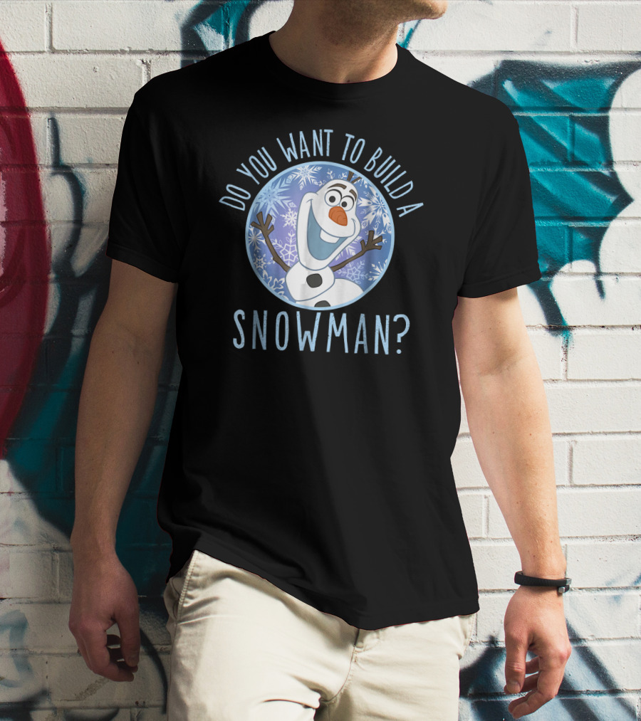 Disney Frozen Olaf Do You Want To Build A Snowman Snowflakes T-Shirt