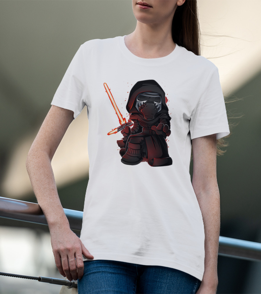 Kylo Ren Chibi With Red Lightsaber T-Shirt