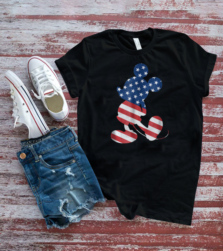 Mickey Mouse USA American Flag Disney T-Shirt