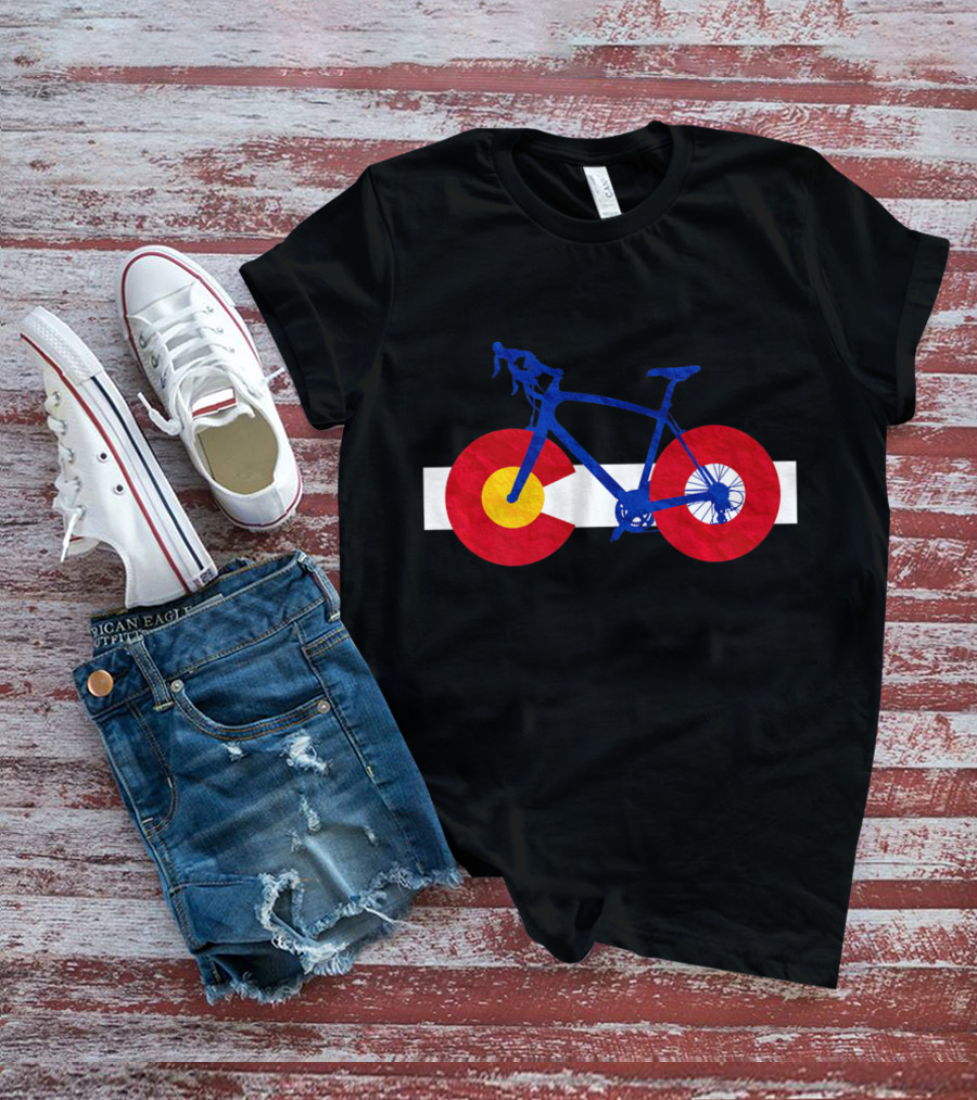 Colorado Flag Cycling Fusion Road Bike T-Shirt