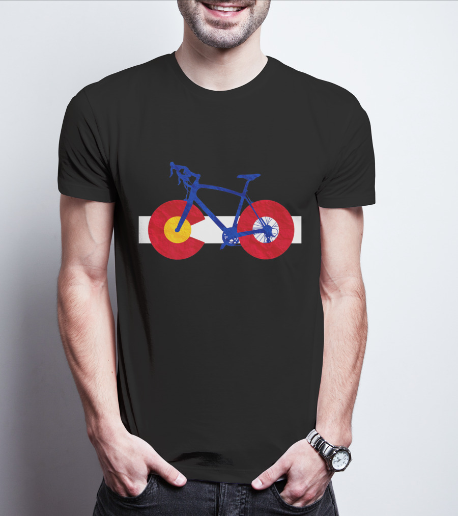 Colorado Flag Cycling Fusion Road Bike T-Shirt