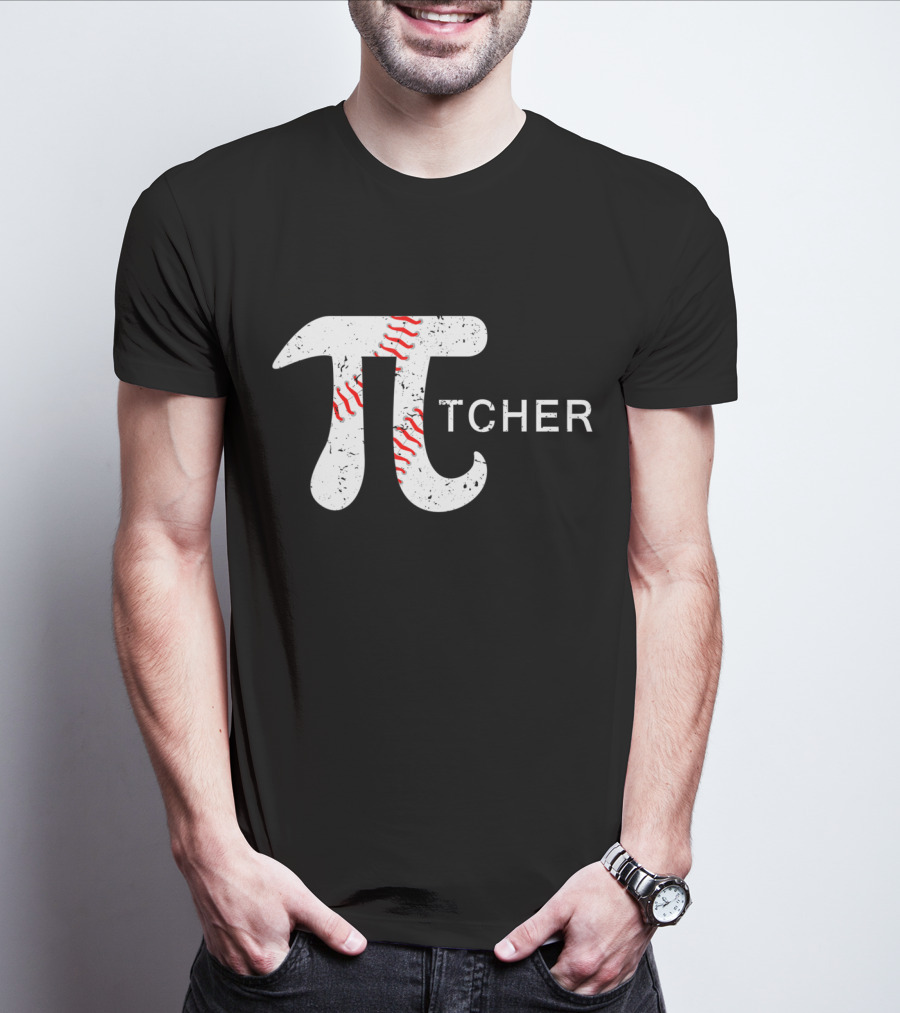 Pi Symbol Baseball Pitcher Pi Day T-Shirt