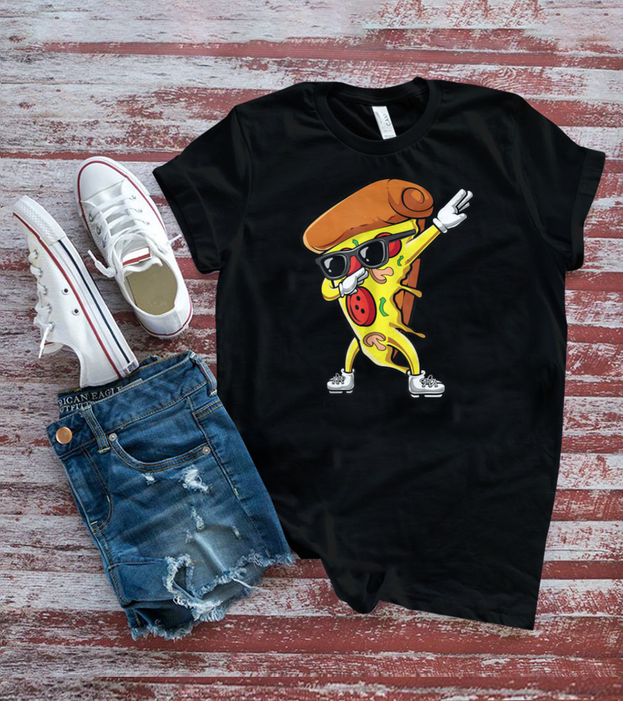 Dabbing Pizza Slice With Sunglasses And Sneakers Italian Food T-Shirt