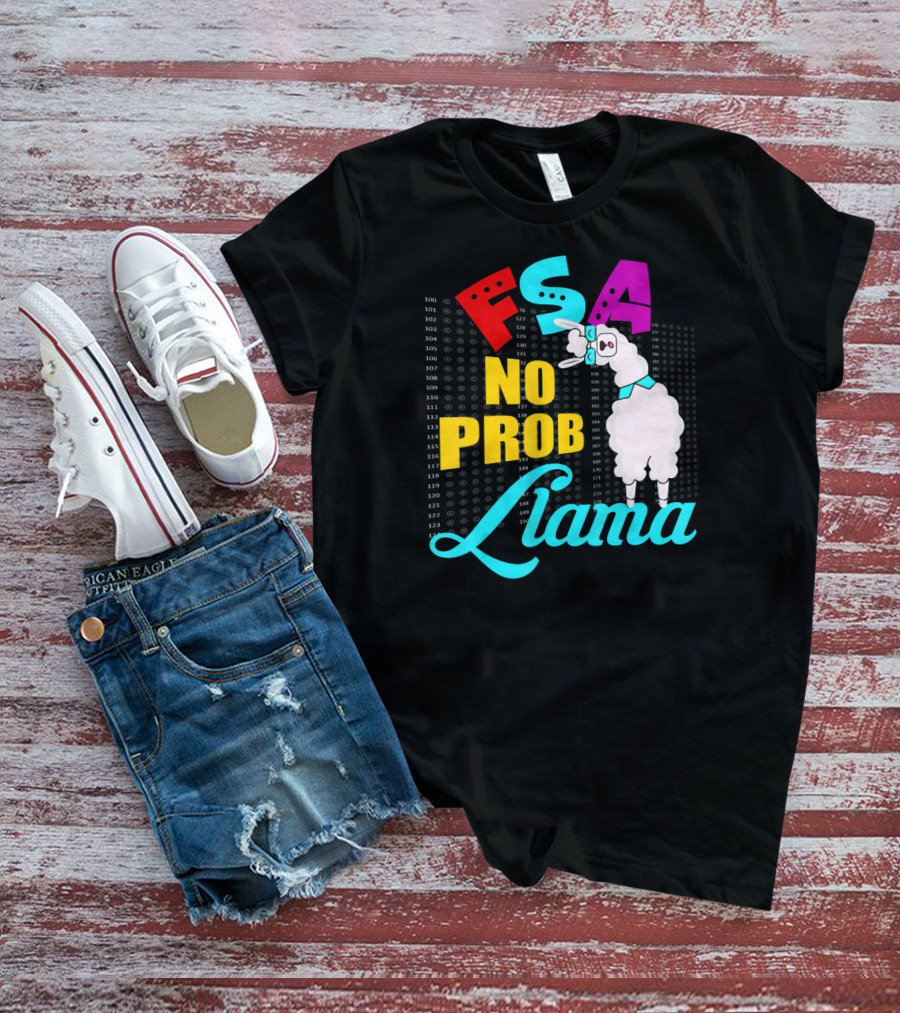 FSA No Prob Llama Teacher Bubble Sheet Fun T-Shirt