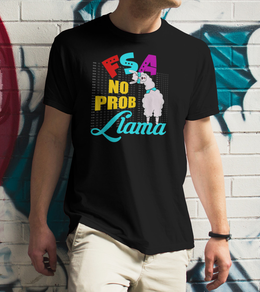FSA No Prob Llama Teacher Bubble Sheet Fun T-Shirt