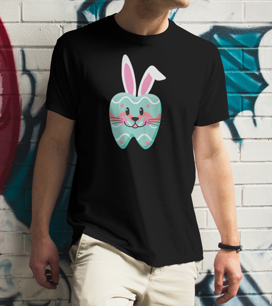 Easter Bunny Tooth With Whiskers And Pastel T-Shirt