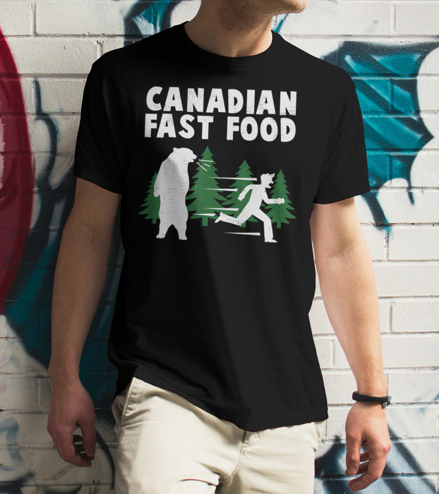 Canadian Fast Food Bear Chase Forest Adventure T-Shirt