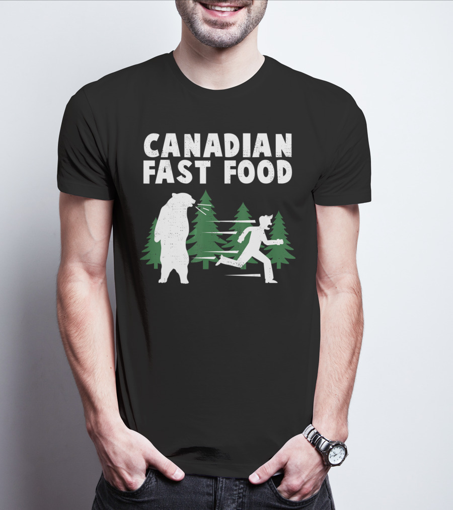 Canadian Fast Food Bear Chase Forest Adventure T-Shirt
