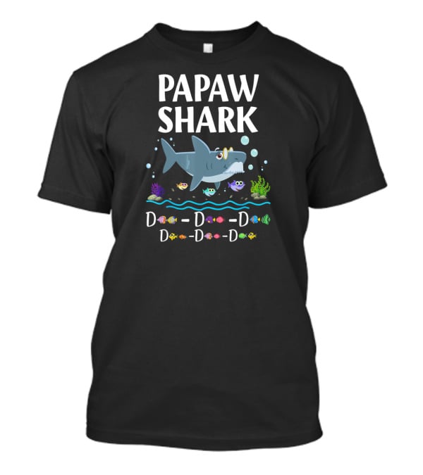 Papaw Shark D-D-D-D Daddy Grandpa Shark Family Fun T-Shirt