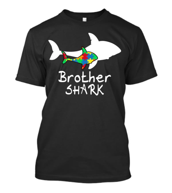 Brother Shark Autism Puzzle Piece Colors T-Shirt