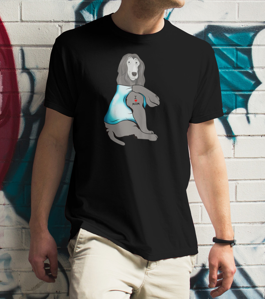 Afghan Hound Tattoo I Love Mom T-Shirt