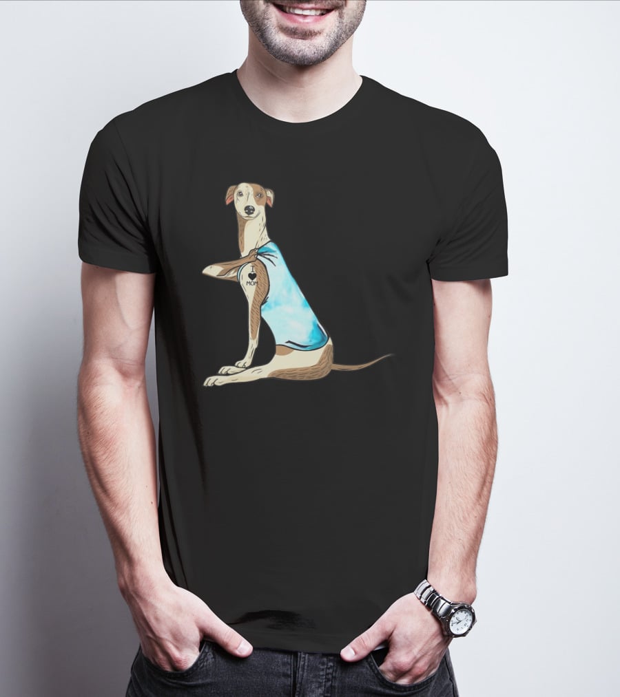 Whippet Dog I Love Mom Tattoo Iconic T-Shirt