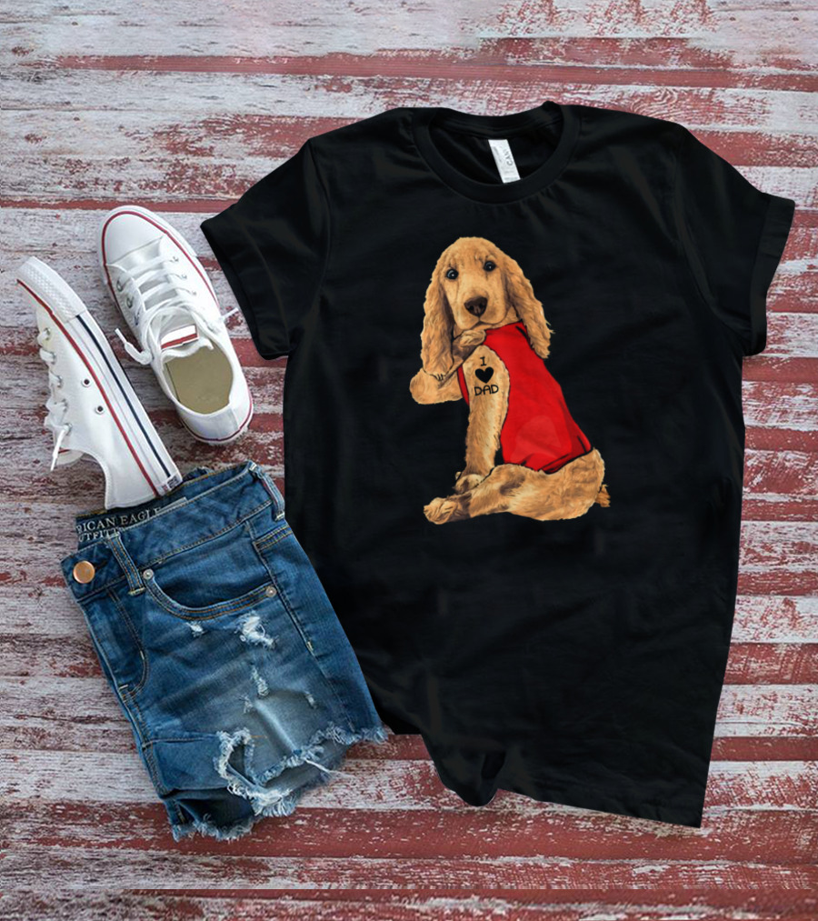 I Love Dad English Cocker Spaniel Red T-Shirt