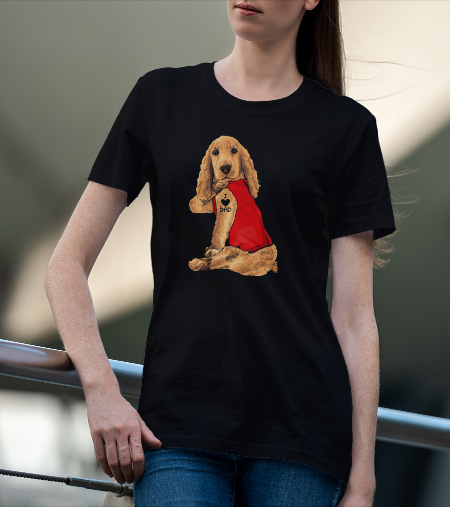 I Love Dad English Cocker Spaniel Red T-Shirt
