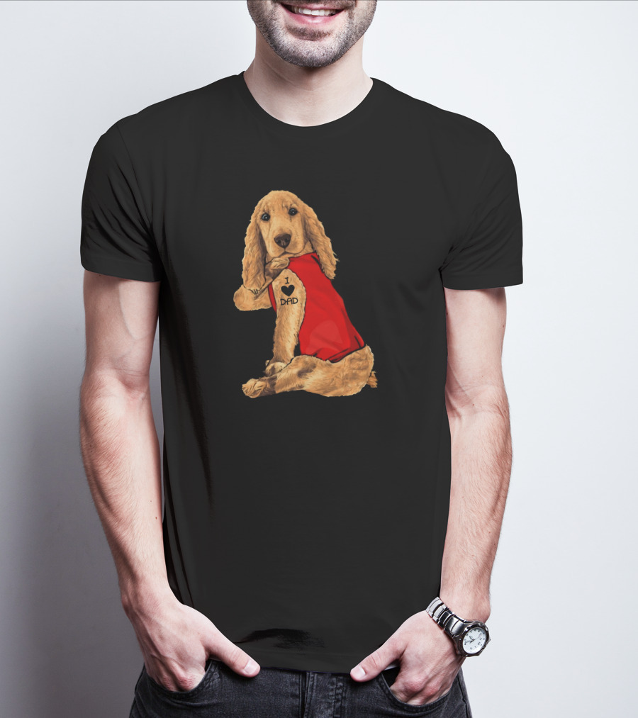 I Love Dad English Cocker Spaniel Red T-Shirt