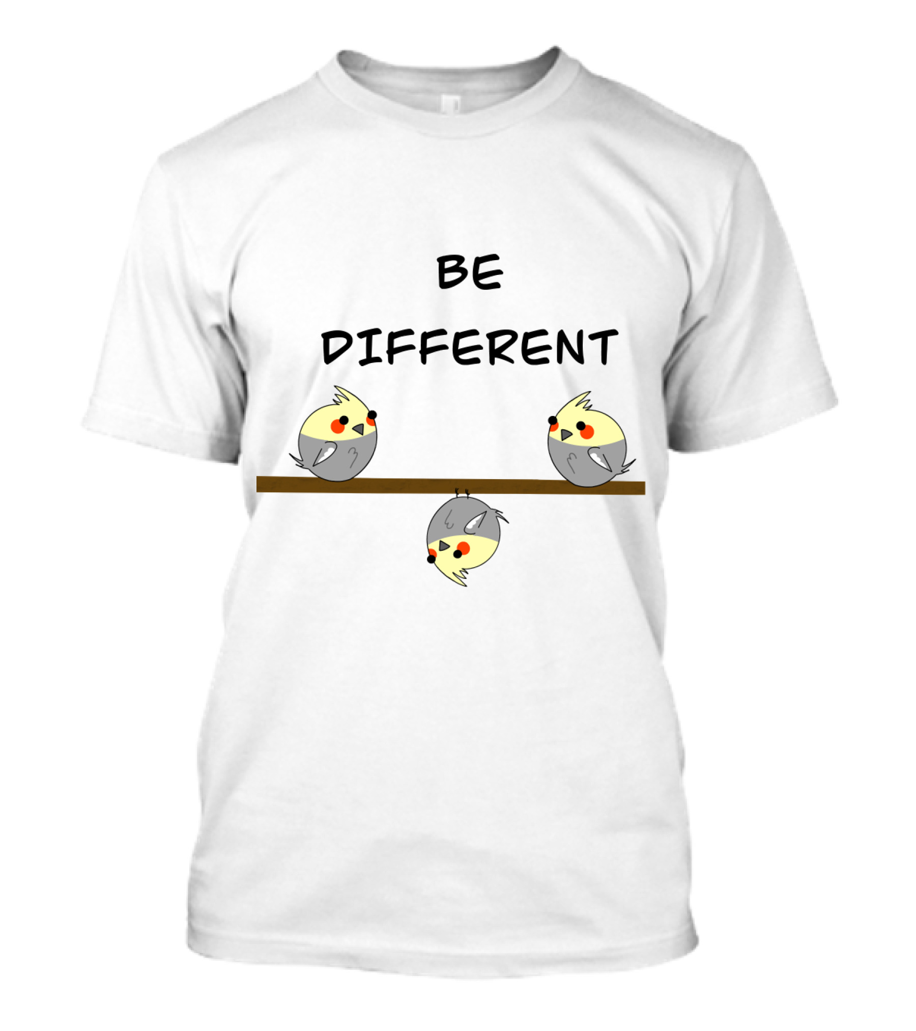 BE DIFFERENT Birb Motivation With Cute Cockatiel T-Shirt
