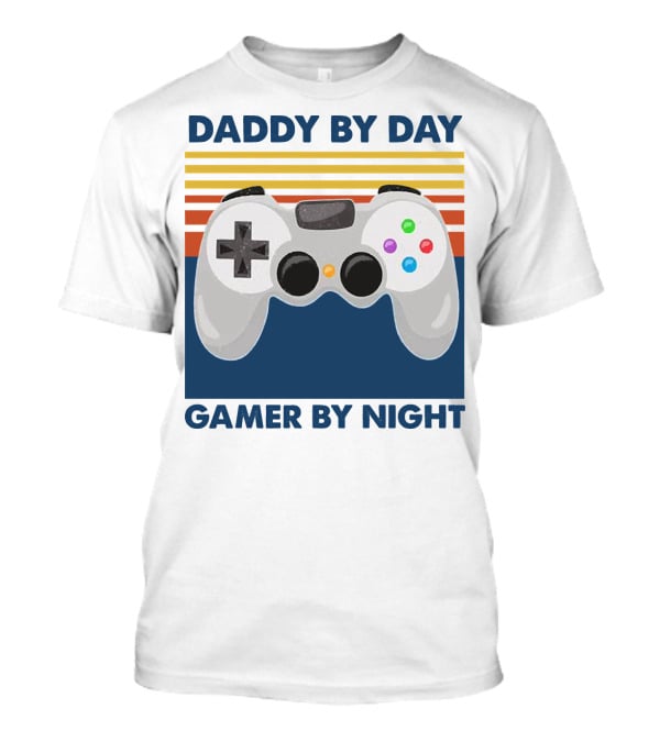 Daddy By Day Gamer By Night Retro Game Controller T-Shirt