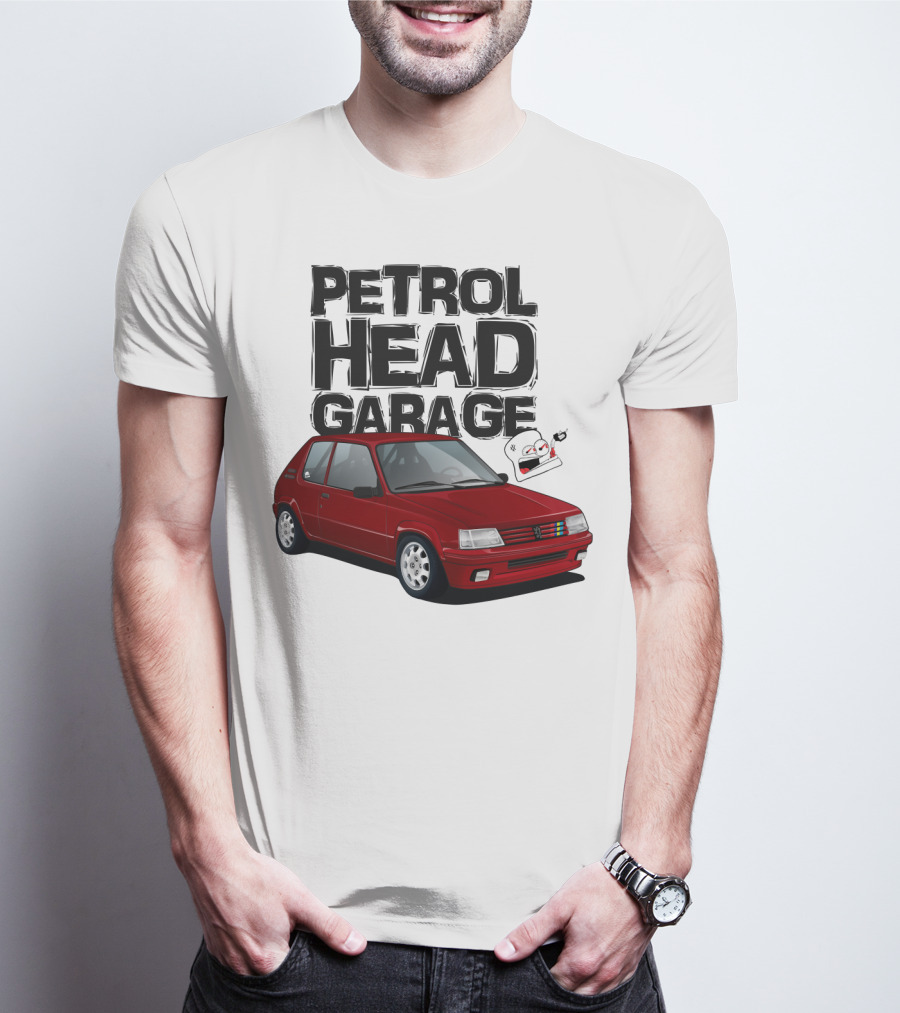 Petrol Head Garage Peugeot 205 RFS Car Enthusiast T-Shirt