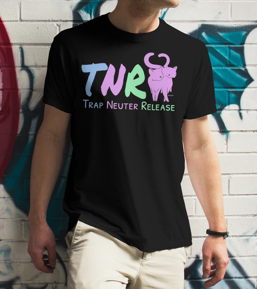 TNR Trap Neuter Release Feral Cat Lover Pastel Cats T-Shirt