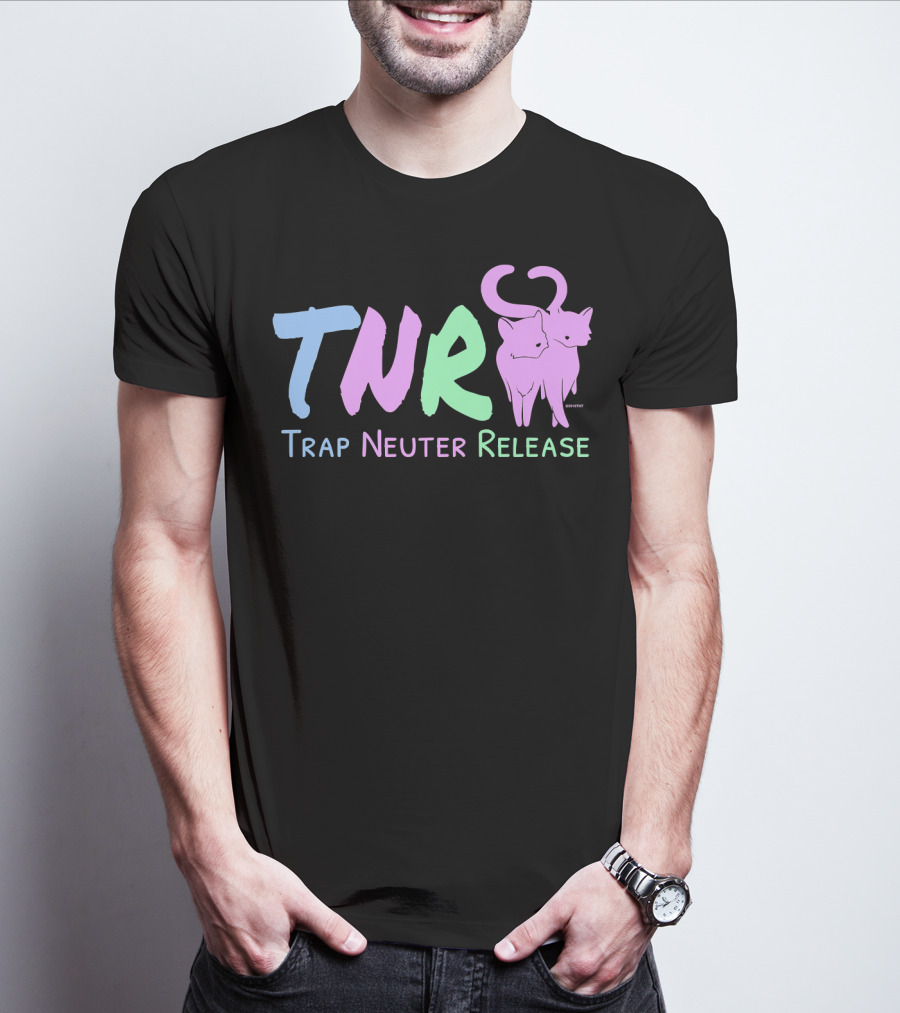 TNR Trap Neuter Release Feral Cat Lover Pastel Cats T-Shirt