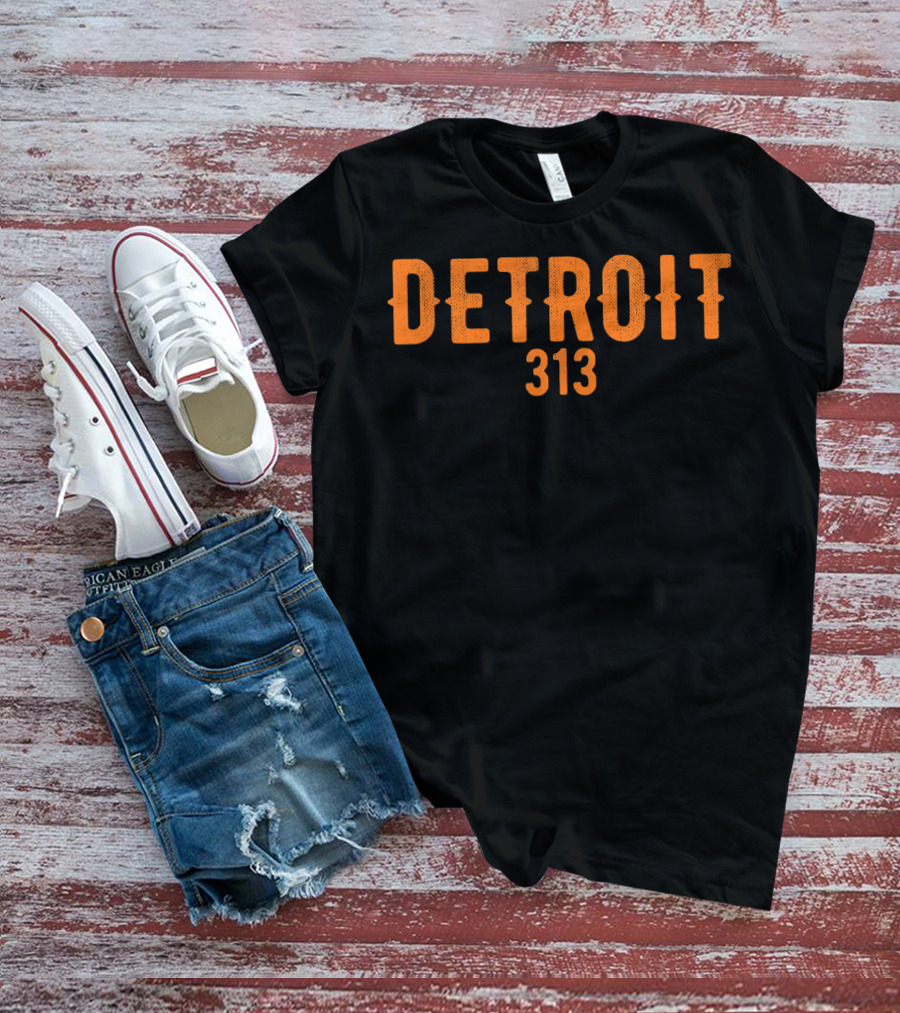 Detroit 313 Retro Motor City T-Shirt