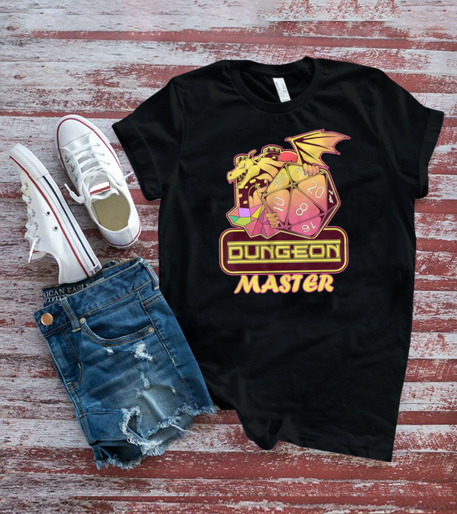 Dungeon Master Dragon D20 Dice Gaming T-Shirt