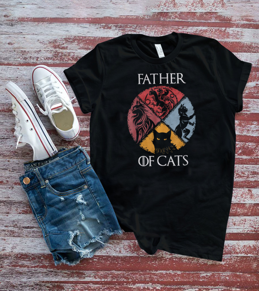 Father Of Cats Lovers Dad Fabulous Game Houses Inspired T-Shirt