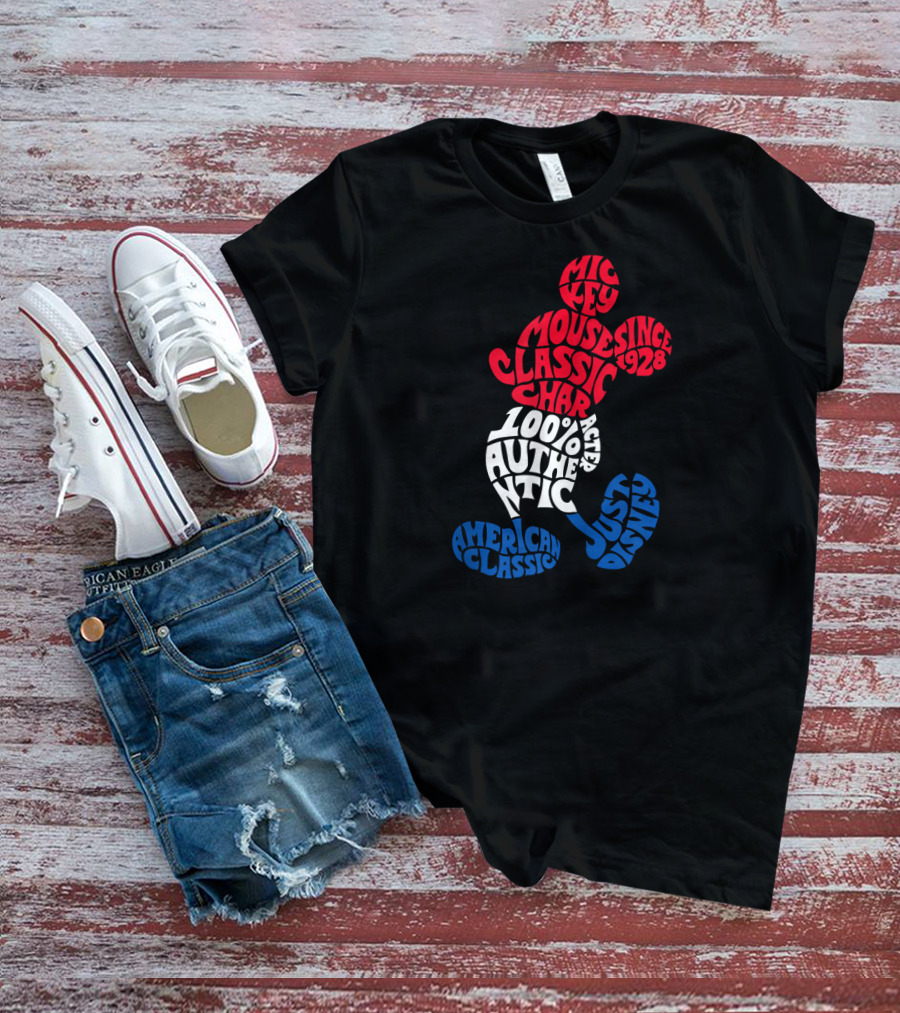Disney Mickey Mouse American Classic 100% Authentic Since 1928 Just Character T-Shirt